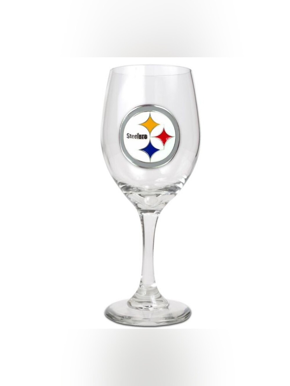 Pittsburgh Steelers 15oz. Wine Glass Metal Logo